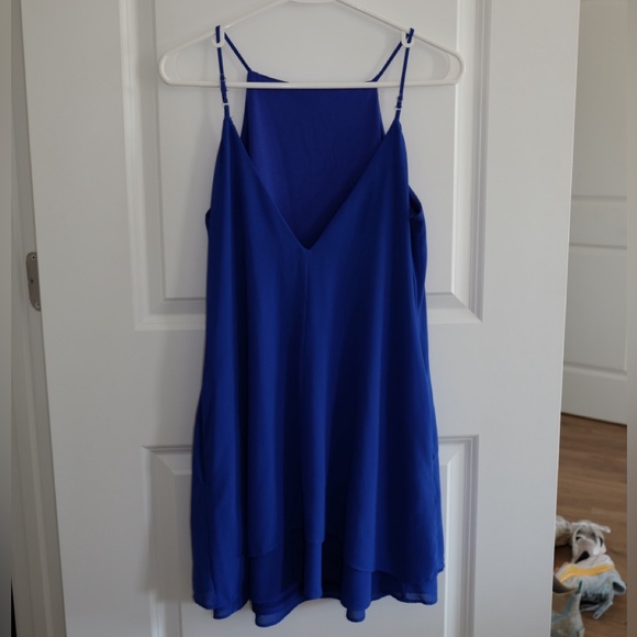 Blue high neck dress - Picture 2 of 2